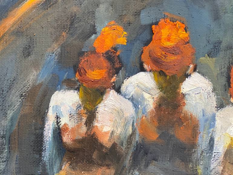 Original Expressionism People Painting by Julie Cross