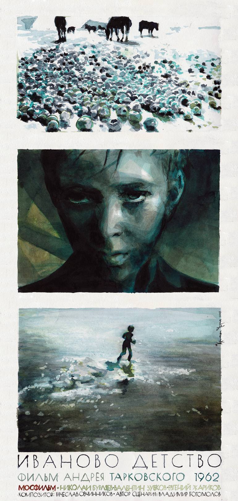 Ivan S Childhood Tarkovsky Three Scenes Poster Painting By Kristina Ugrin Saatchi Art