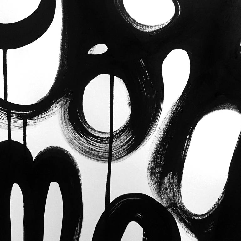 Original Abstract Calligraphy Painting by Bérénice Rosie