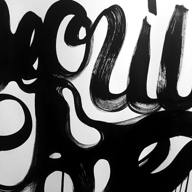 Original Abstract Calligraphy Painting by Bérénice Rosie
