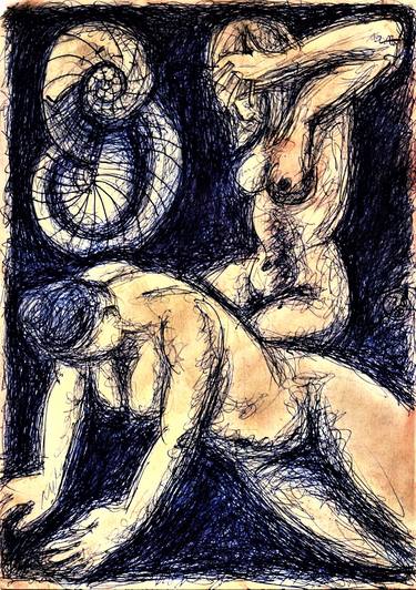 Print of Expressionism Nude Drawings by Jack Steel