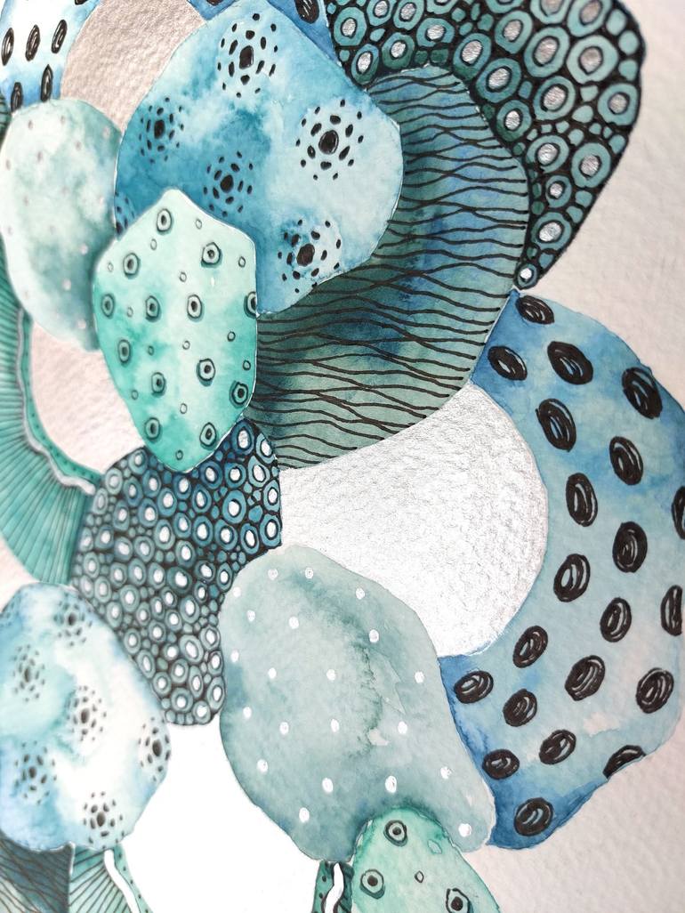 Original Abstract Patterns Mixed Media by Leanne Buskermolen