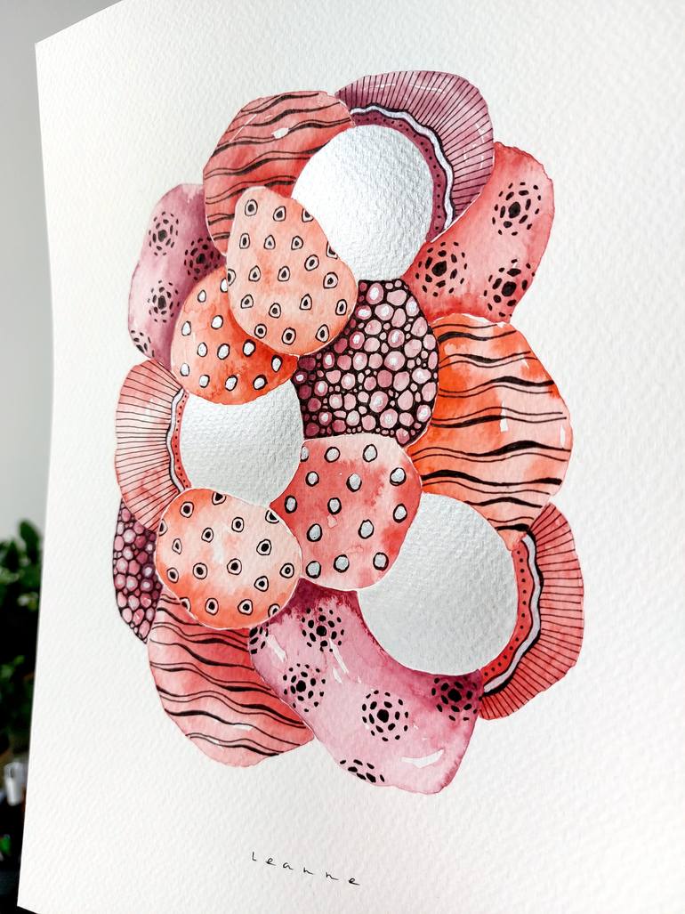 Original Abstract Patterns Mixed Media by Leanne Buskermolen
