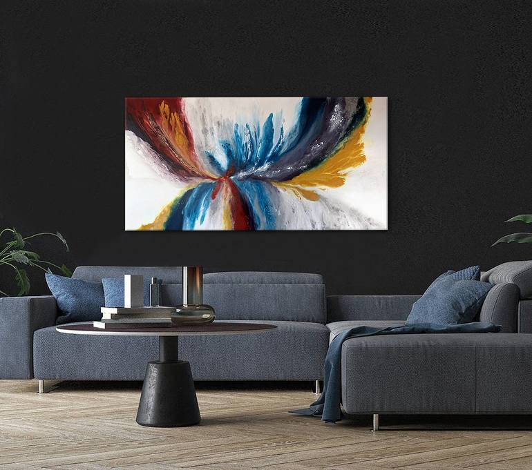 Original Color Field Painting Abstract Mixed Media by Rina Ritzi