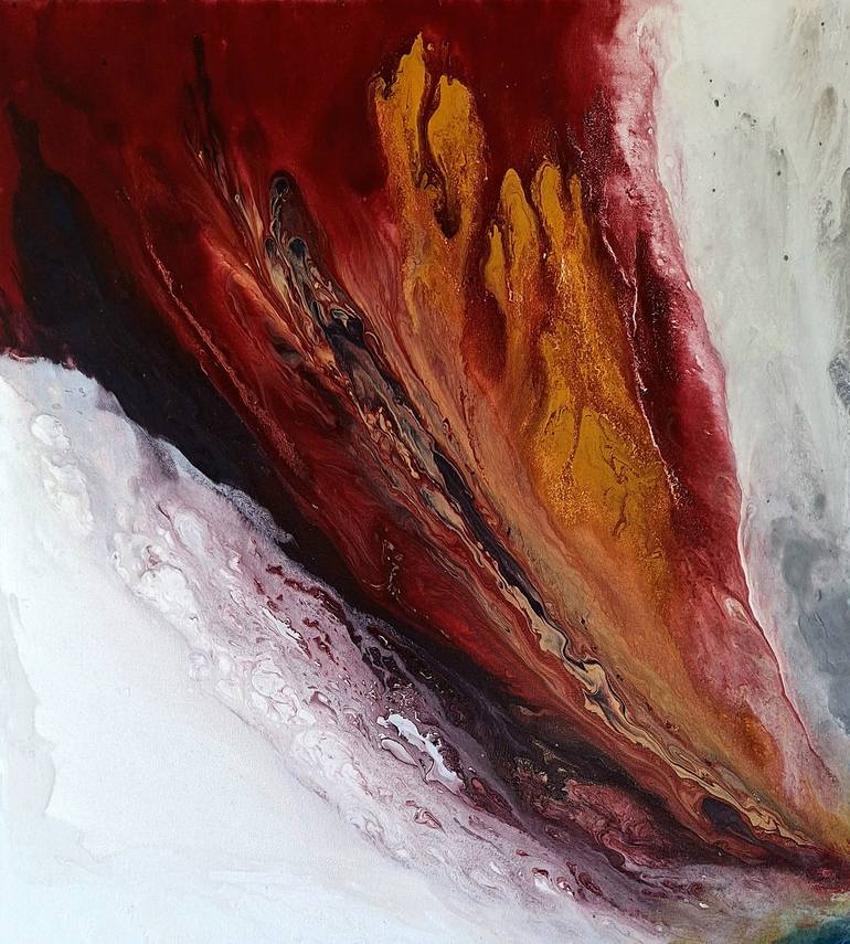 Original Color Field Painting Abstract Mixed Media by Rina Ritzi