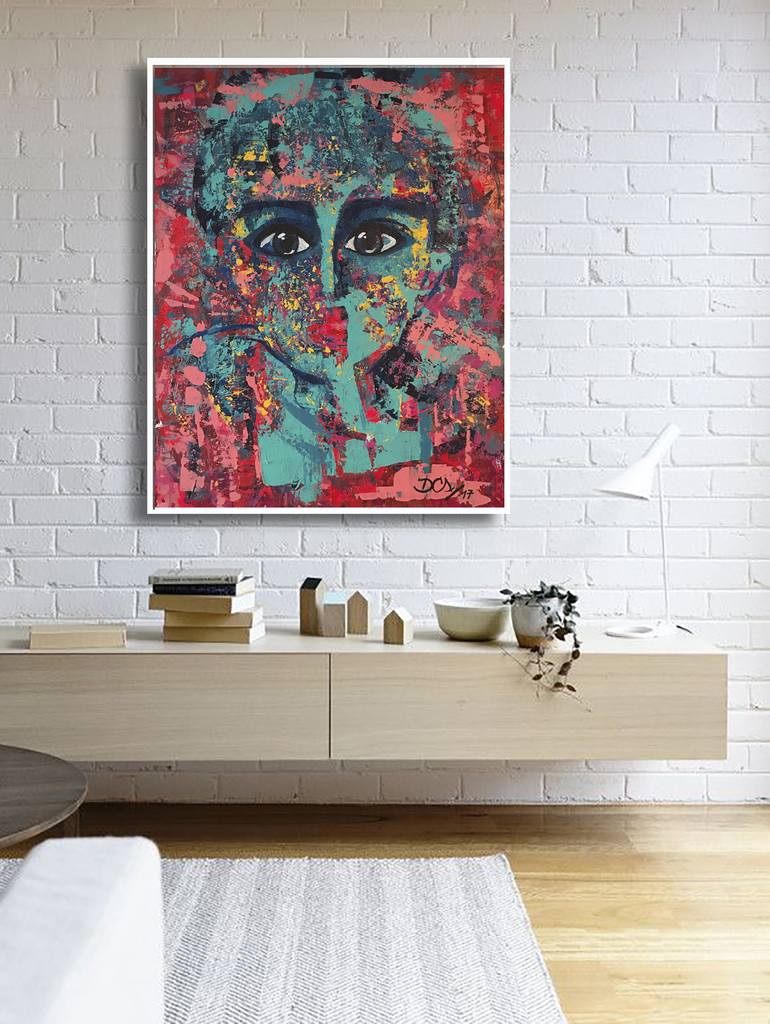 Original Abstract Expressionism Portrait Painting by Daniella Coronel Saavedra