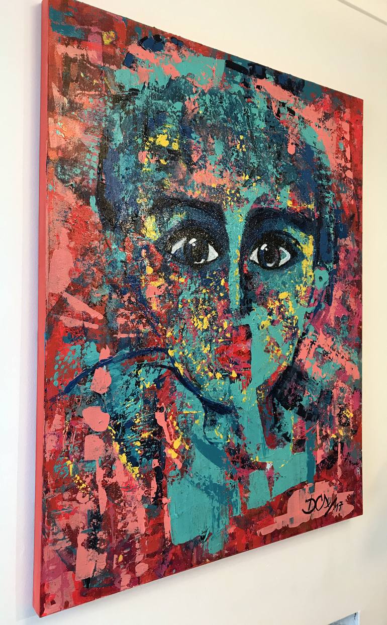 Original Abstract Expressionism Portrait Painting by Daniella Coronel Saavedra