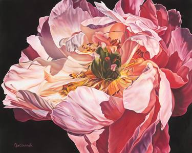 Original Photorealism Floral Printmaking by Irina Gretchanaia