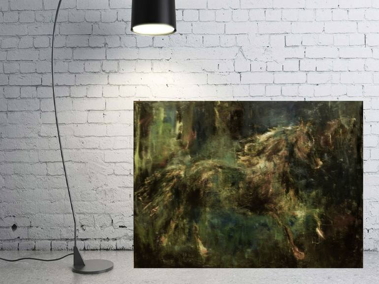 Original Abstract Horse Painting by S H Khan