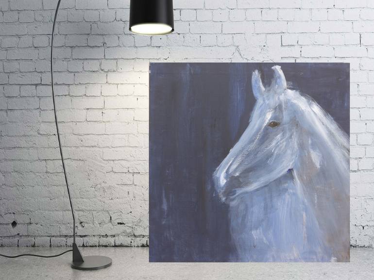 Original Abstract Horse Painting by S H Khan