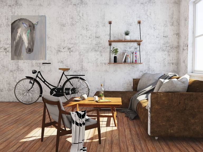 Original Abstract Horse Painting by S H Khan