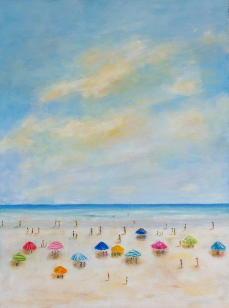 Original Seascape Painting by S H Khan | Impressionism Art on Canvas | Here Comes the Sun Again