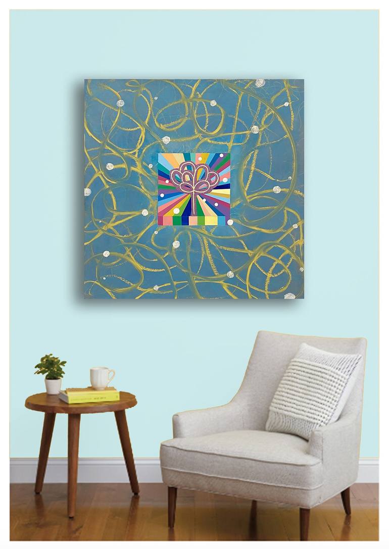 Original Abstract Outer Space Painting by Katherine Baronet