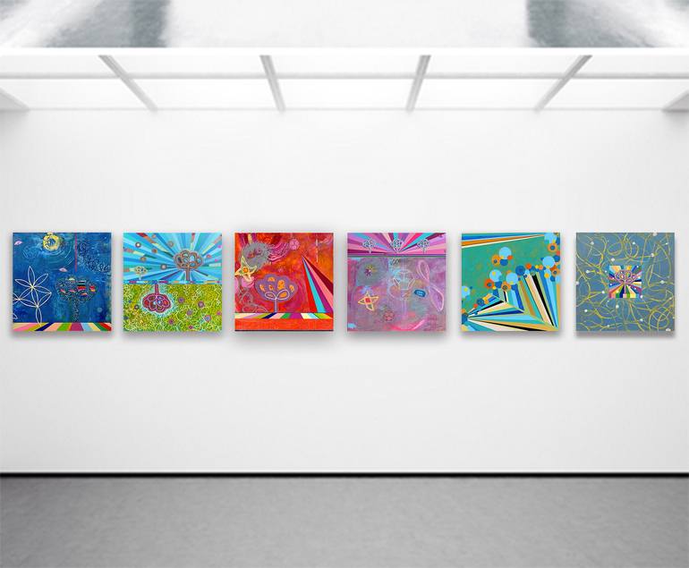 Original Abstract Outer Space Painting by Katherine Baronet