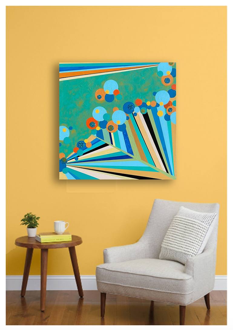 Original Abstract Geometric Painting by Katherine Baronet