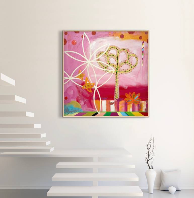 Original Abstract Outer Space Painting by Katherine Baronet