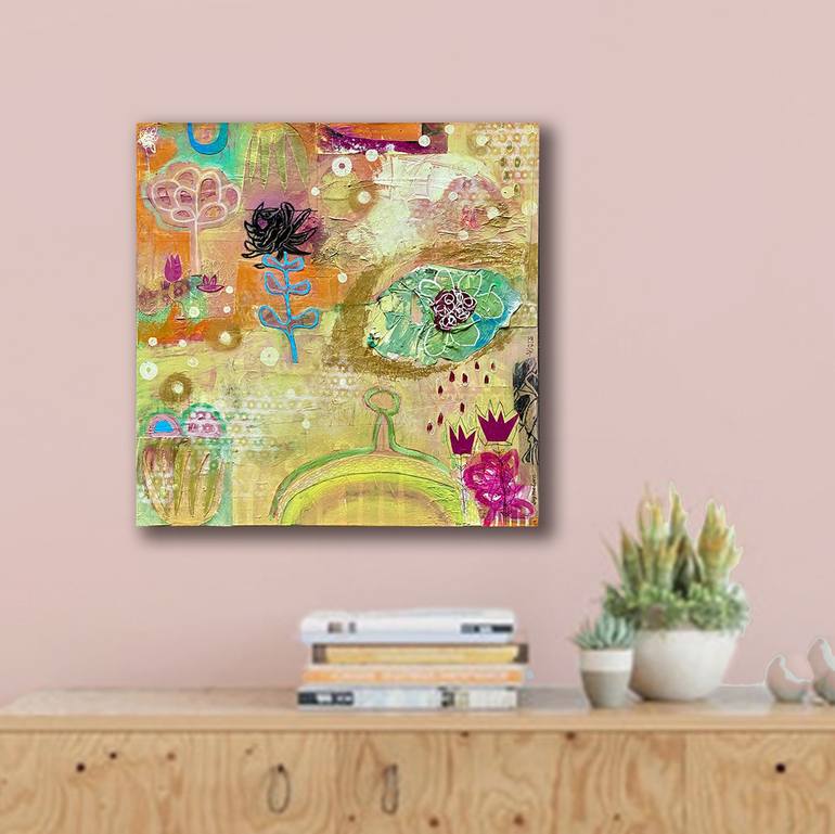 Original Surrealism Garden Painting by Katherine Baronet