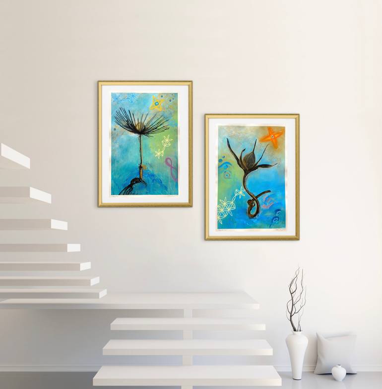 Original Contemporary Botanic Mixed Media by Katherine Baronet