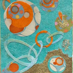 Orange, Turq. and Gold Angel Bubbles