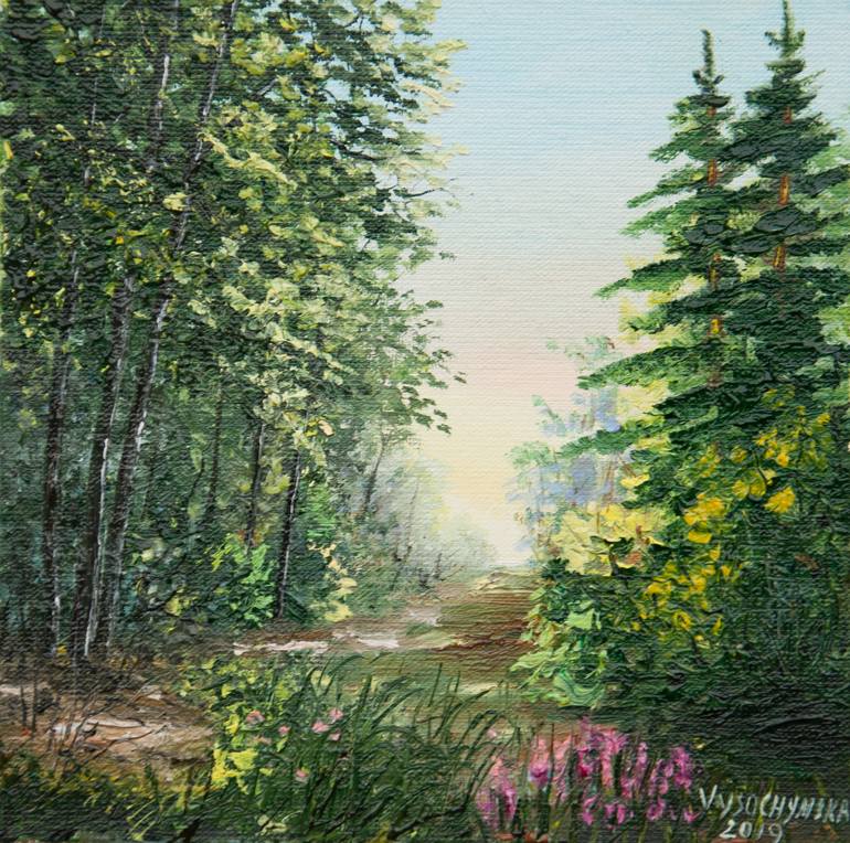 Original Art Deco Landscape Painting by Tetyana Vysochynska