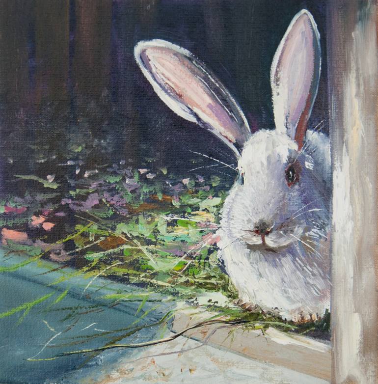 rabbit oil paintings