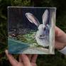 White bunny. Small oil painting on canvas. Miniature painting. Year 2019.
Oil.
Canvas.
6" x 6" x 0,6" /15 x 15 cm/.