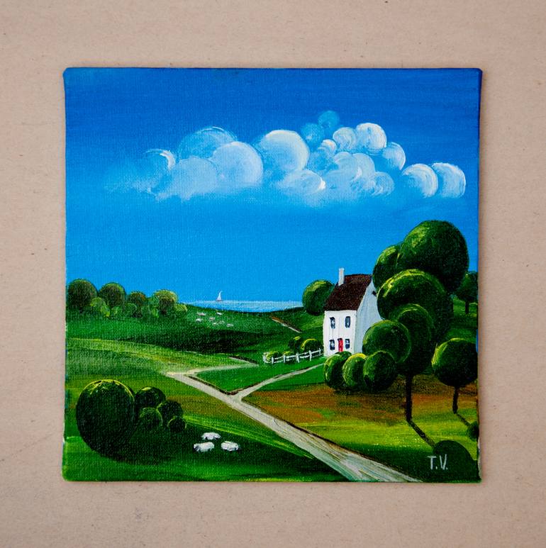 Original Rural life Painting by Tetyana Vysochynska