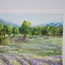 Lavender landscape. Watercolor painting. 

Watercolor paints.
Watercolor paper 300g/m 100% cotton.
Image size 9" x 11" /23 x 28cm/.
Paper size 9.8" x 11.8" /25 x 30cm/.