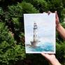 Lighthouse, waves, storm. Watercolor painting. Original Art. 

Watercolor paints.
Watercolor paper 300g/m2, 100%cotton.
Image size 11 x 8 in
Paper size 12 x 9 in

Year 2920.