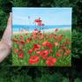 Poppies field. Oil painting. Floral painting. Flower landscape. Original Art.
Oil paints.
Stretched canvas.
8 x 8in.
20 x 20cm.
Year 2020.
Signature front and back.