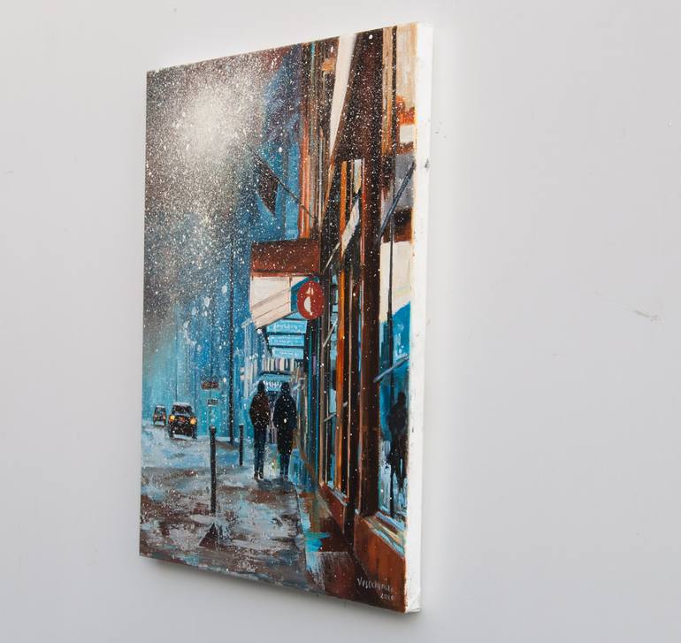 Original Figurative Cities Painting by Tetyana Vysochynska