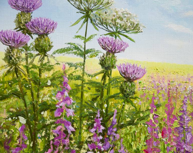 Original Art Deco Landscape Painting by Tetyana Vysochynska
