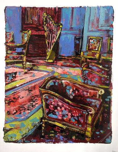 Original Abstract Expressionism Architecture Printmaking by Jessica Russo Scherr