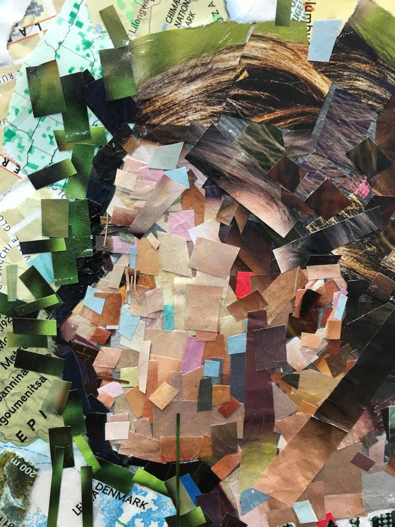 Closed Eyes Jamie Collage by Jessica Russo Scherr | Saatchi Art