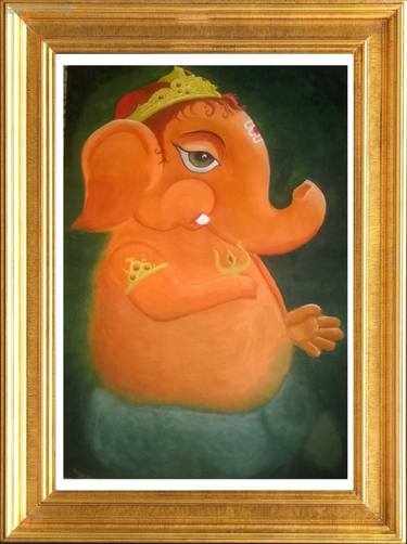 Lord Ganesha Oil Painting thumb