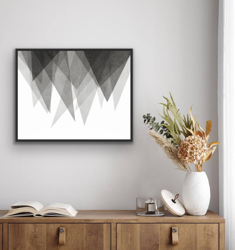 Original Geometric Abstract Painting by Catia Goffinet
