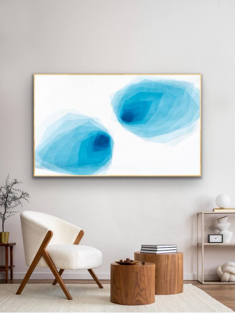 Original Geometric Abstract Painting by Catia Goffinet