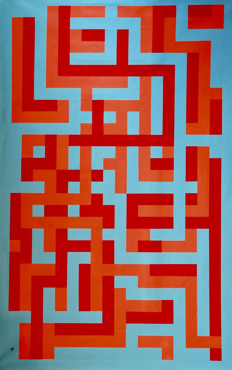Original Geometric Painting by Catia Goffinet
