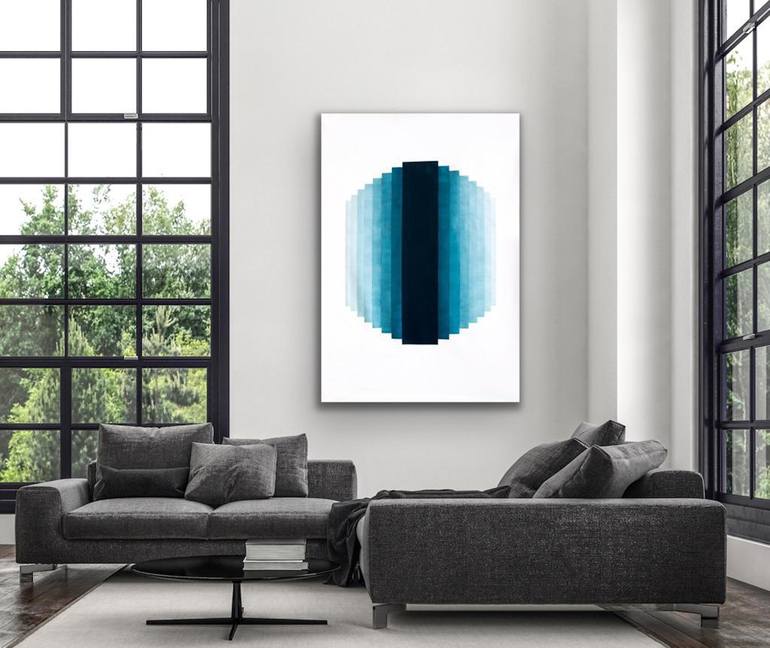 Original geometric Abstract Painting by Catia Goffinet