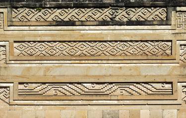 Detail of a carved wall at Mitla, Oaxaca thumb