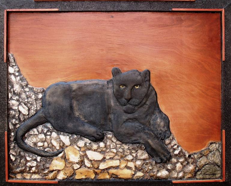 Black Panther.  Queen of the brazilian jungles. Wall Sculpture - Print