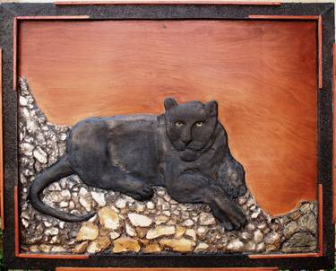 Black Panther.  Queen of the brazilian jungles. Wall Sculpture thumb