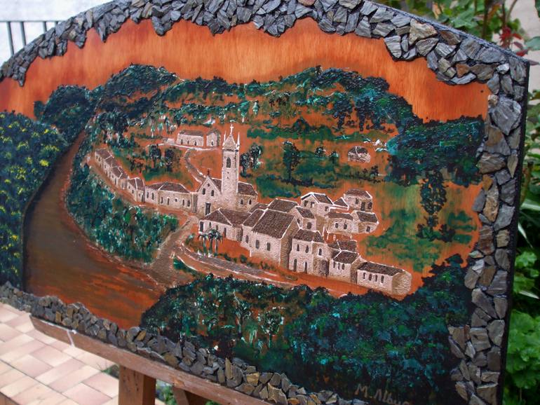 Original Art Deco Landscape Painting by Marcos Albuquerque