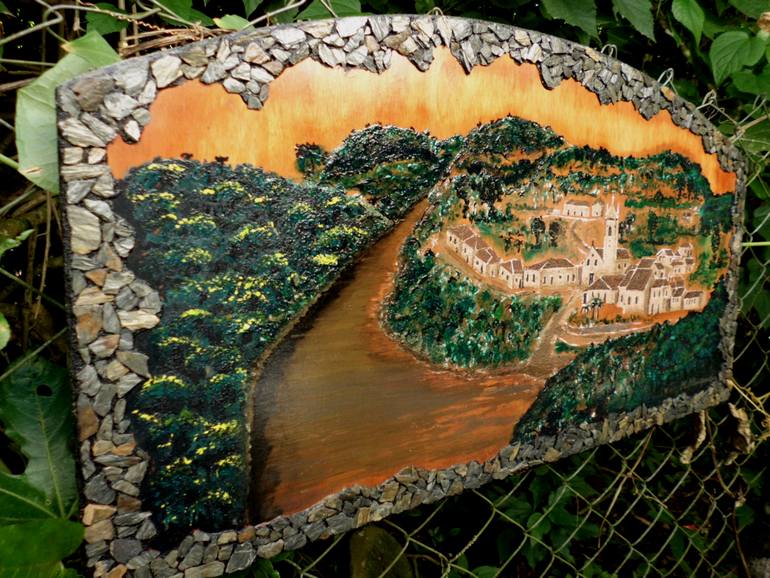 Original Art Deco Landscape Painting by Marcos Albuquerque