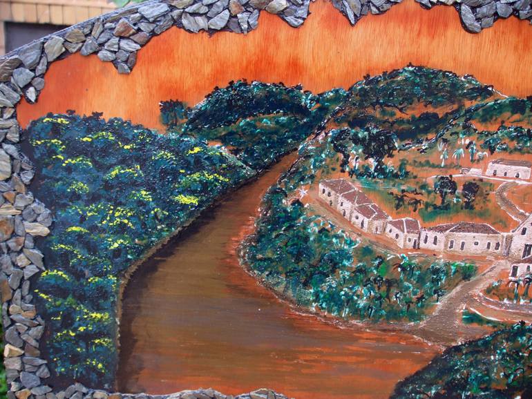 Original Art Deco Landscape Painting by Marcos Albuquerque
