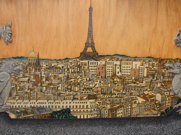 Original Art Deco Landscape Painting by Marcos Albuquerque