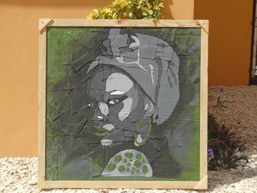 AFRICAN WOMAN - Double-sided painting - Side 1 thumb