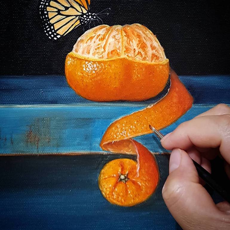 Original Realism Still Life Painting by Natasha Junmanee