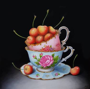 Cherries in vintage teacups thumb