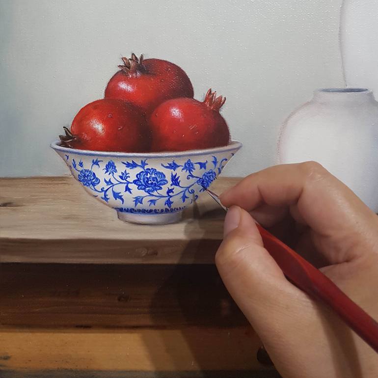 Original Realism Still Life Painting by Natasha Junmanee